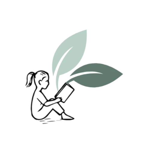 girl icon with green leaves