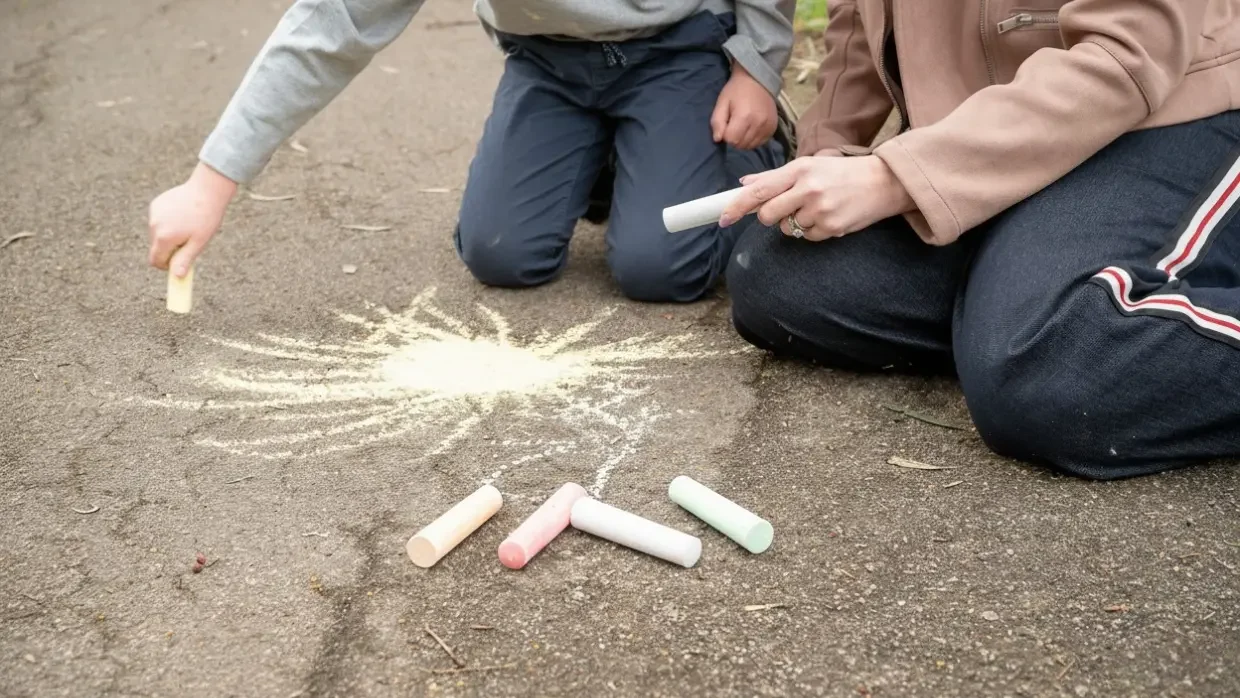 process child chalk drawing